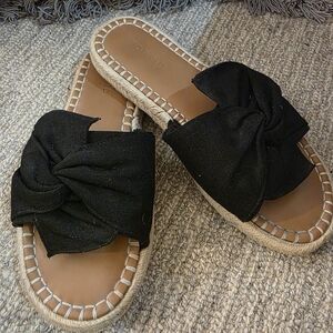 torrid Black Knot Espadrille Slide Sandals